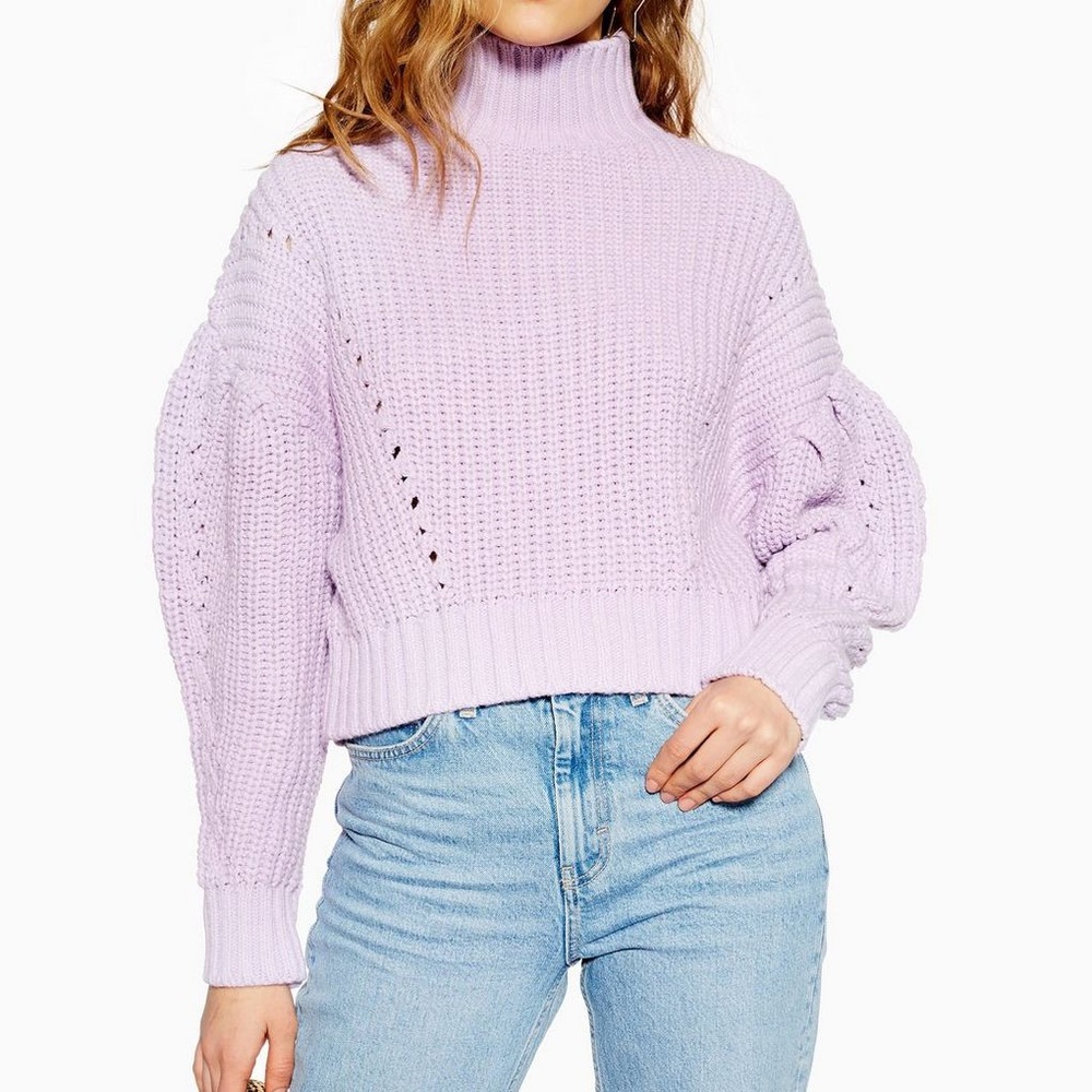 Topshop Pleated Funnel Jumper